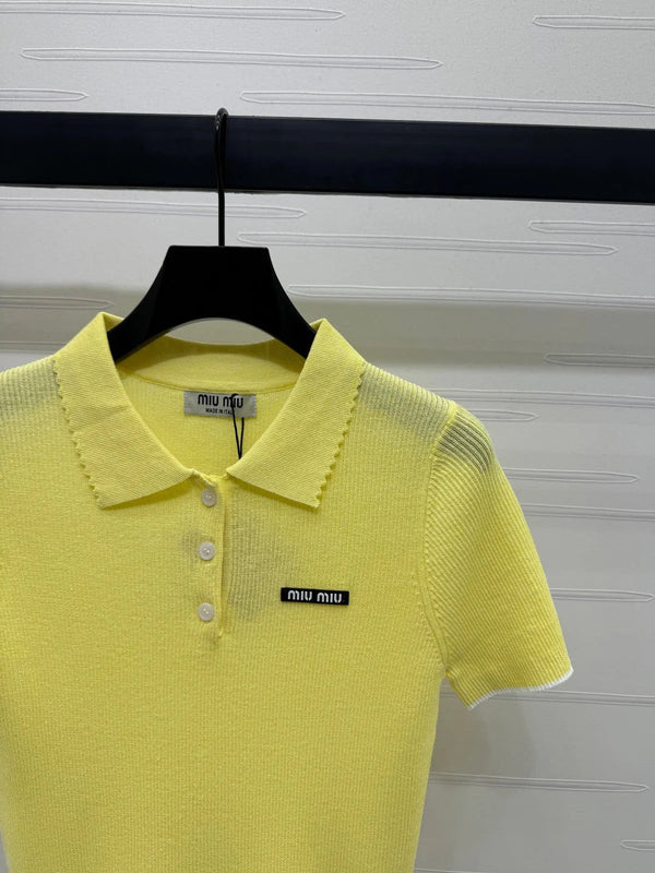 MIUMIU SHORT-SLEEVE KNIT POLO 269422