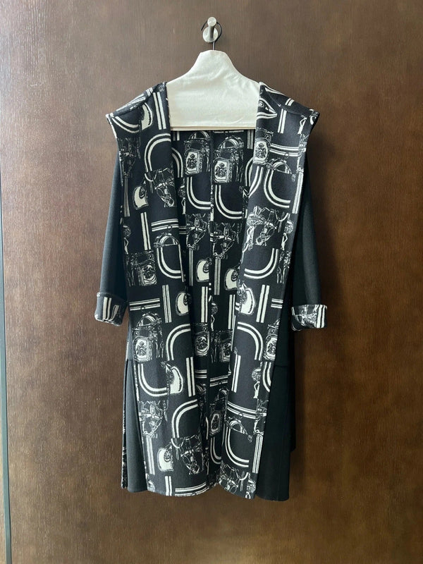 HERMES 25S REVERSIBLE LONG HOODED COAT 049