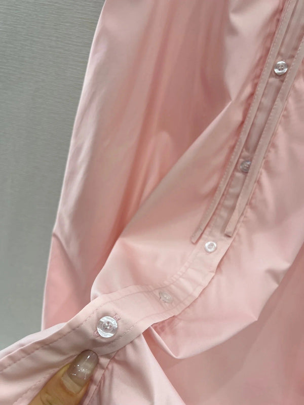 MIUMIU LIGHT PINK DRESS WITH DRAWSTRING WAIST