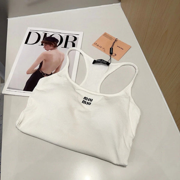 CAMISOLE 617513 IN WHITE COTTON RIBBED KNIT