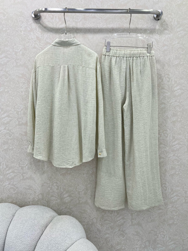 CHANEL SHIRT AND WIDE-LEG TROUSERS SET STYLE 33