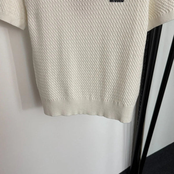 MIUMIU SHORT-SLEEVE KNIT TOP STYLE 421