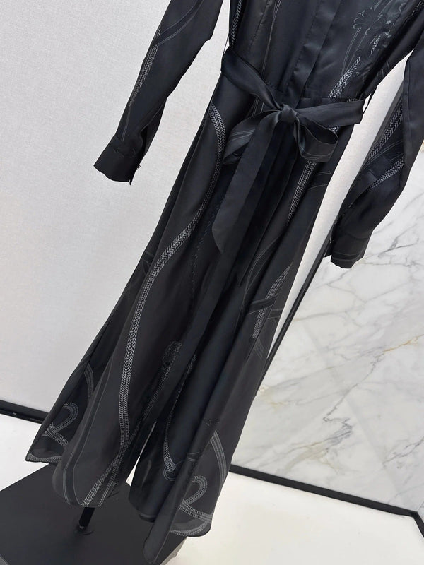 HERMES 25S LONG SILK DRESS 80580