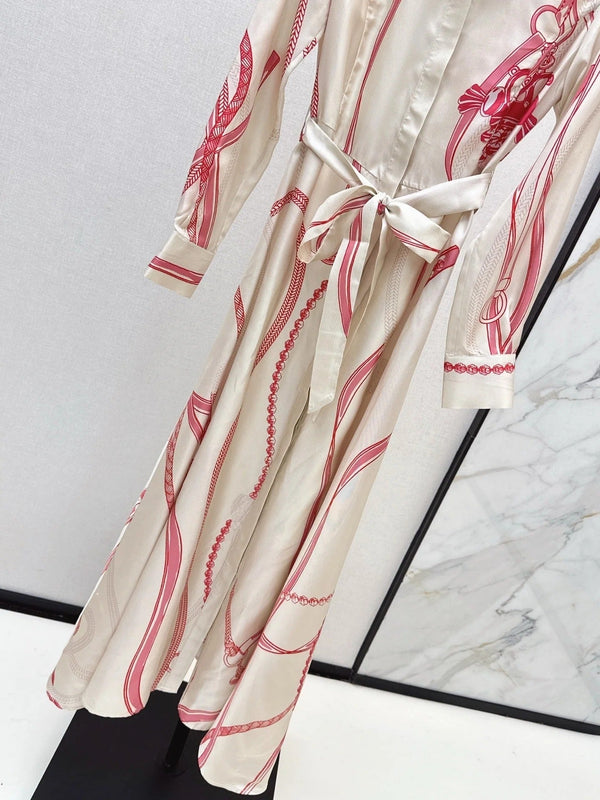 HERMES 25S LONG SILK DRESS 134