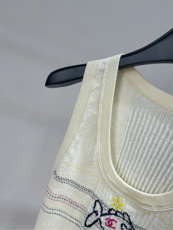 CHANEL SLEEVELESS KNIT TOP 273202