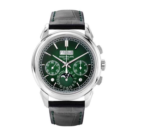 Patek Philippe Patek Philippe Calendario Perpetuo Cronografo Quadrante Verde Platino 41 mm