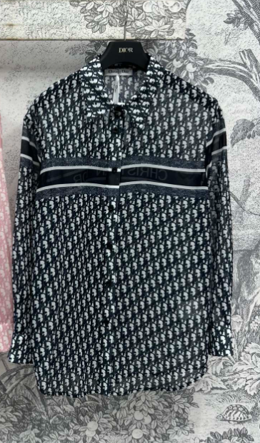 CD 25 See-through Shirt Black and Pink Polyester