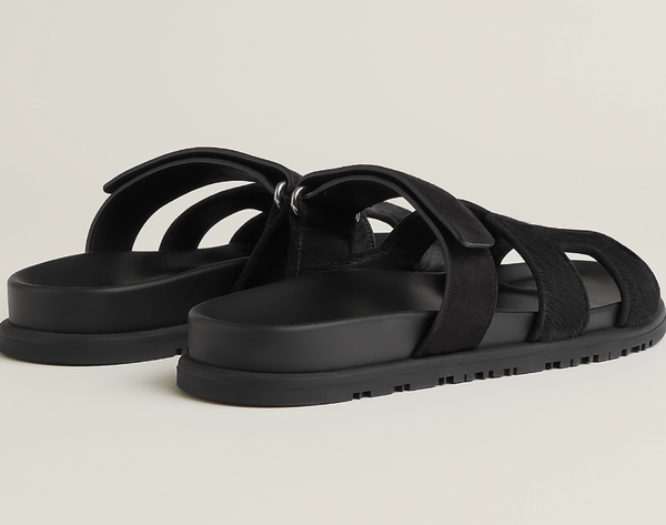 HM 2025 Chypre Sandals Black Suede Calfskin