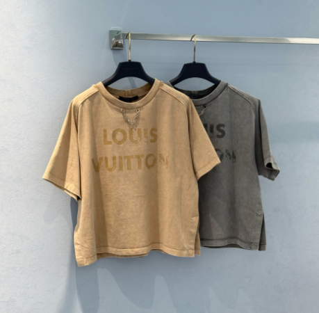 LV Slit T- shirt Brown Grey Cotton