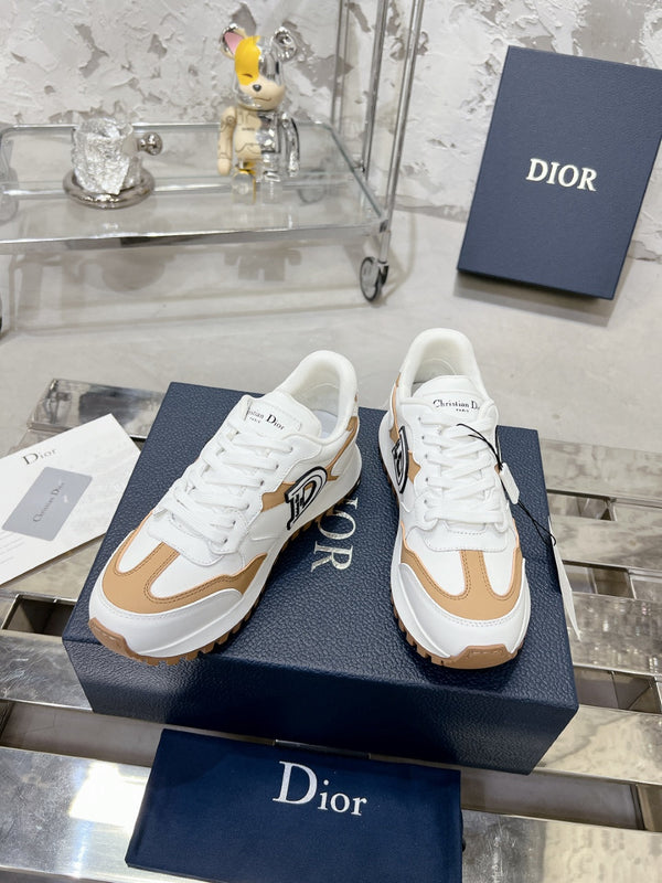 C'est Dior Sneaker 35mm White Mix Dark Beige Cowhide