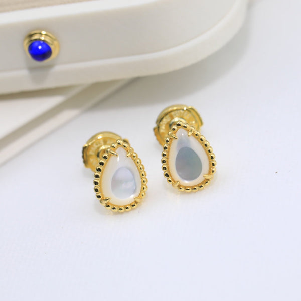 BOHEME MOP GOLD STUD EARRINGS