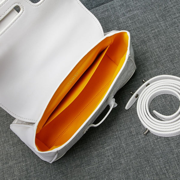 MINI BORSA SAIGON SOUPLE IN TELA BIANCA