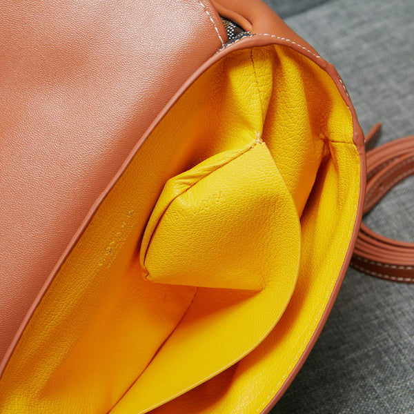 BORSA MINI SAIGON SOUPLE IN TELA NERA E MARRONE CHIARO