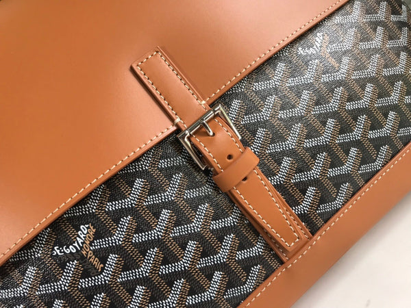 BORSA GOYARD CITADIN 38CM TELA NERA E MARRONE CHIARO