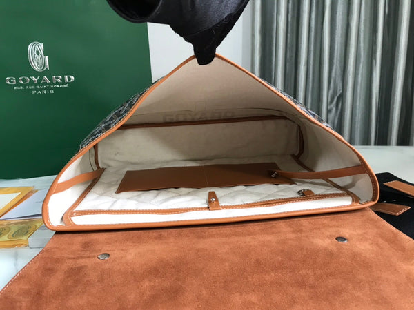 BORSA GOYARD CITADIN 38CM TELA NERA E MARRONE CHIARO