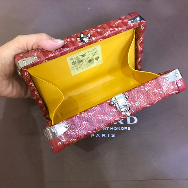 BORSA MINAUDIERE TRUNK 17CM TELA ROSSA