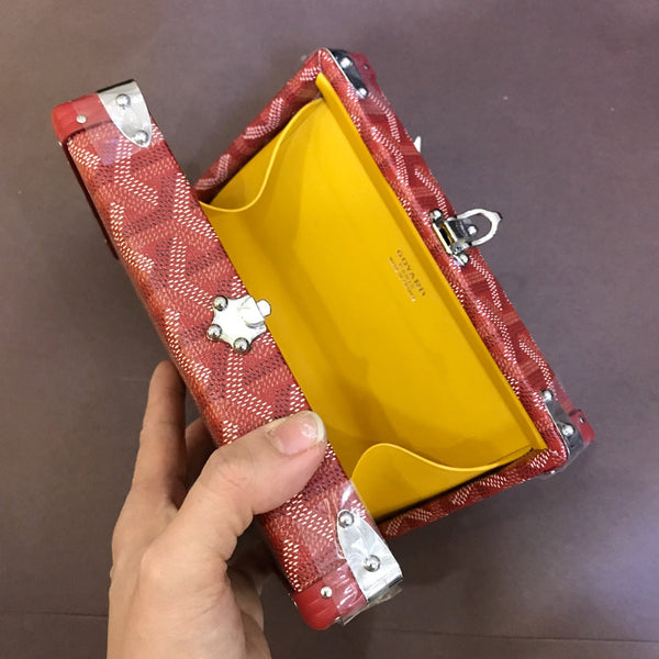 BORSA MINAUDIERE TRUNK 17CM TELA ROSSA