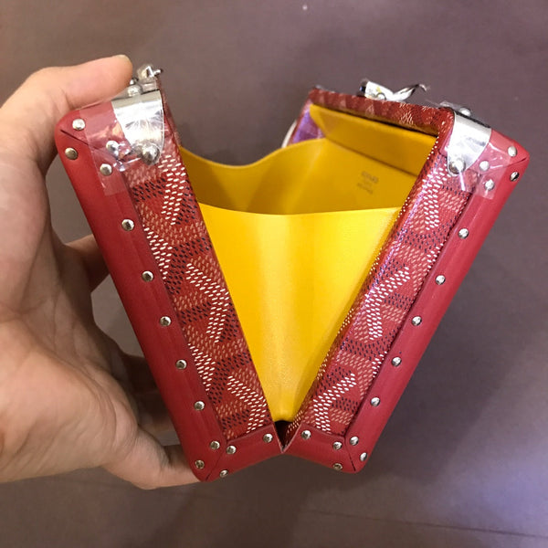 BORSA MINAUDIERE TRUNK 17CM TELA ROSSA