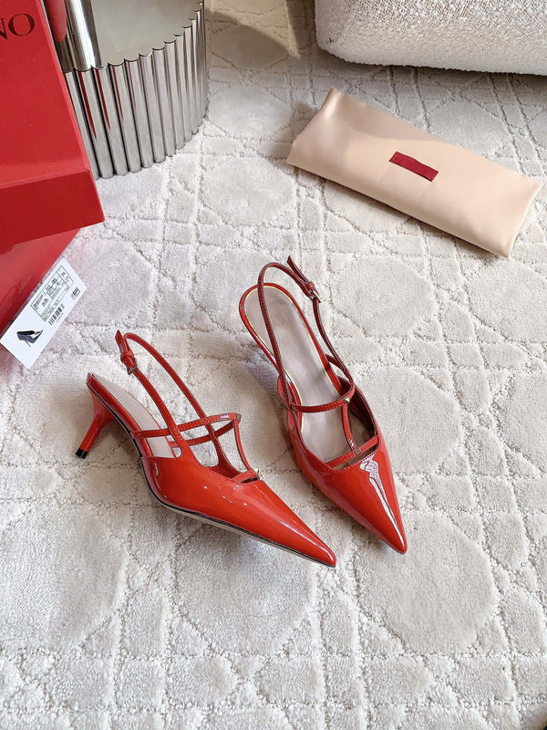 2 Rockstud Slingback 65mm Shiny Red