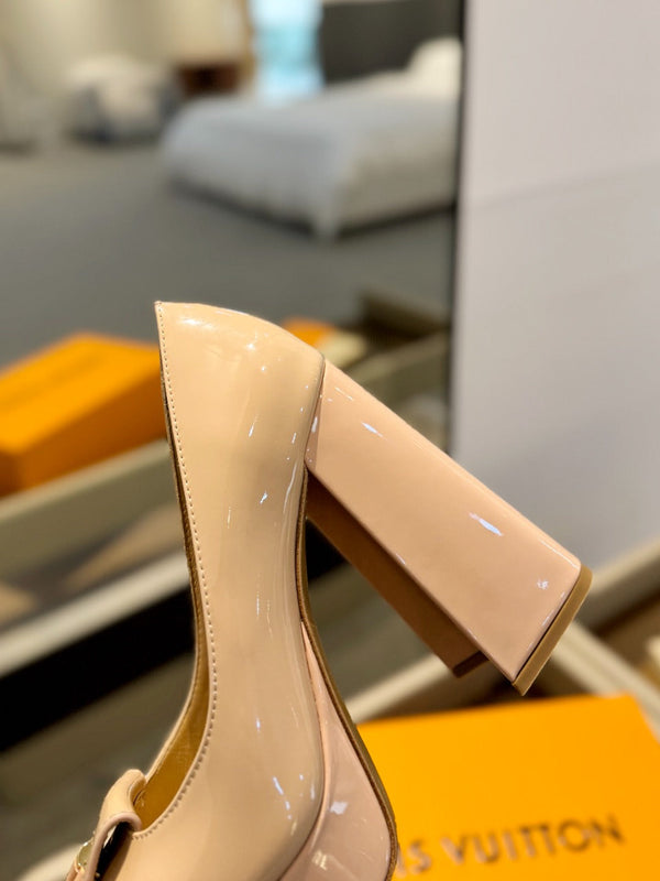 LV Shake Pump 120mm Beige Cowhide