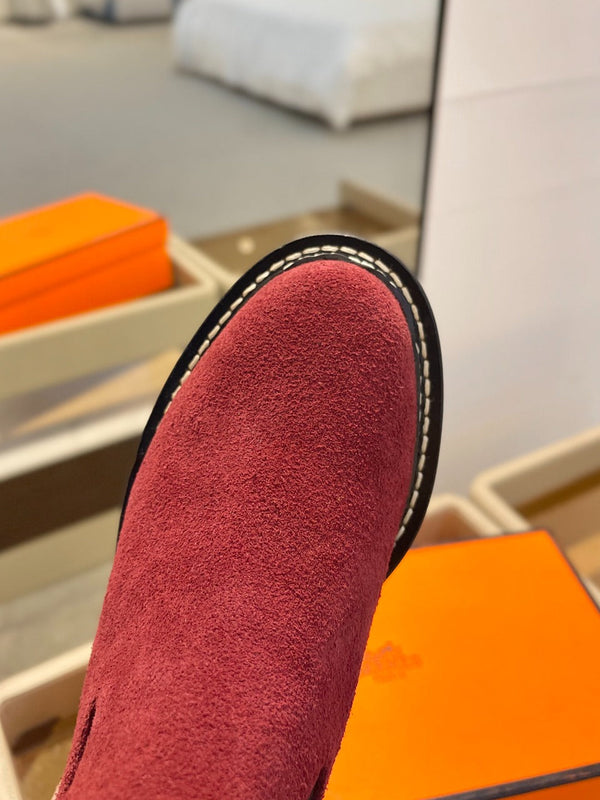 LV Beaubourg Ankle Boot 100mm Red Suede