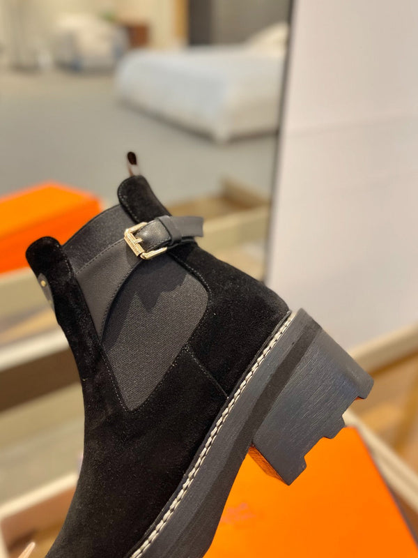 LV Beaubourg Ankle Boot 100mm Black Suede