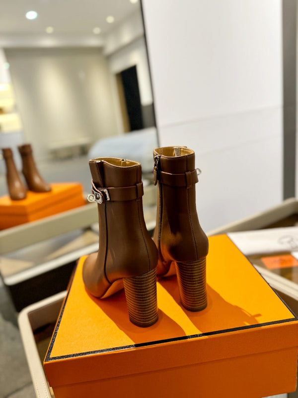 Stivaletto HM Saint Germain 85mm in pelle di vacchetta marrone 961645