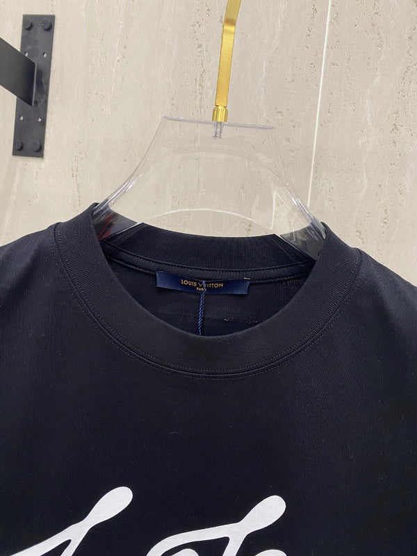 LV T-SHIRT IN BLACK COTTON 239616