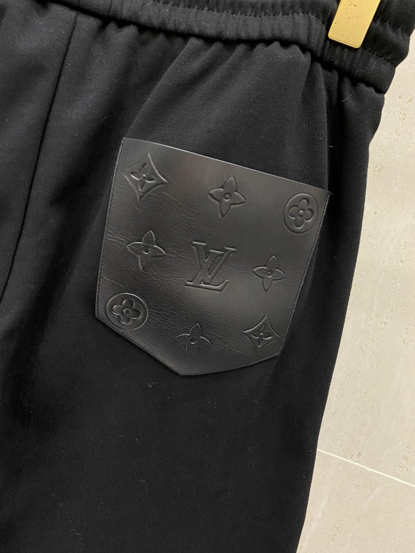 LV PANTALONCINI CASUAL IN COTONE ELASTICIZZATO NERO 239609