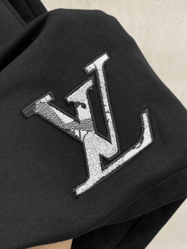 LV PANTALONCINI CASUAL IN COTONE ELASTICIZZATO NERO 239609