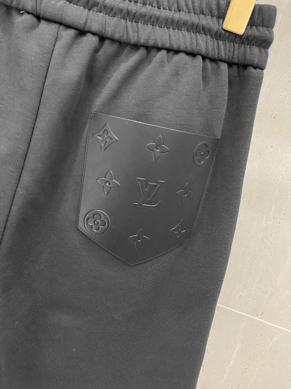 LV PANTALONCINI CASUAL IN COTONE ELASTICIZZATO GRIGIO SCURO 239610