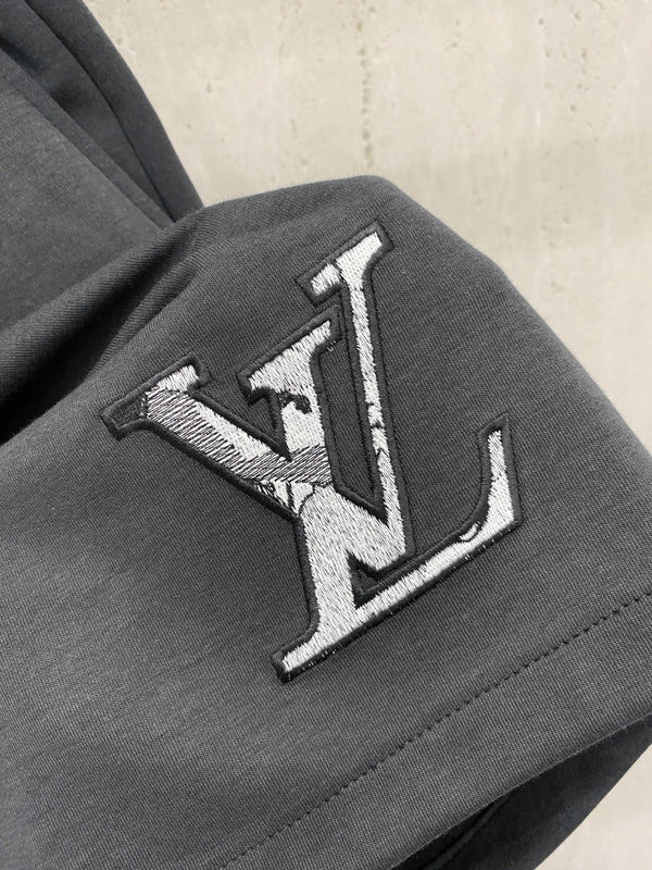 LV PANTALONCINI CASUAL IN COTONE ELASTICIZZATO GRIGIO SCURO 239610