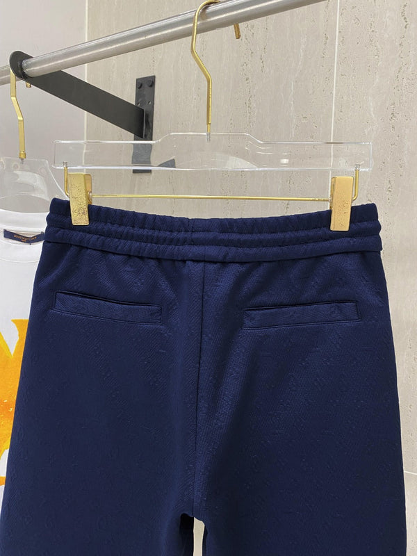 LV PANTALONCINI CASUAL IN COTONE ELASTICIZZATO BLU NAVY 239611
