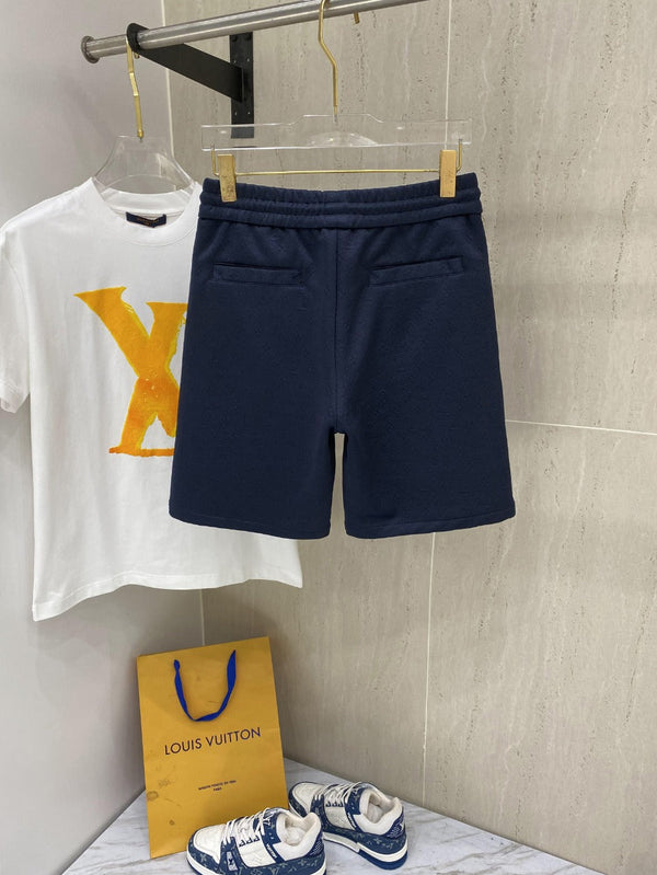 LV PANTALONCINI CASUAL IN COTONE ELASTICIZZATO BLU NAVY 239611