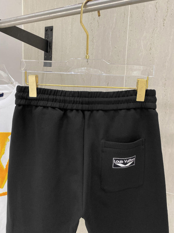 LV PANTALONCINI CASUAL IN COTONE ELASTICIZZATO NERO 239613
