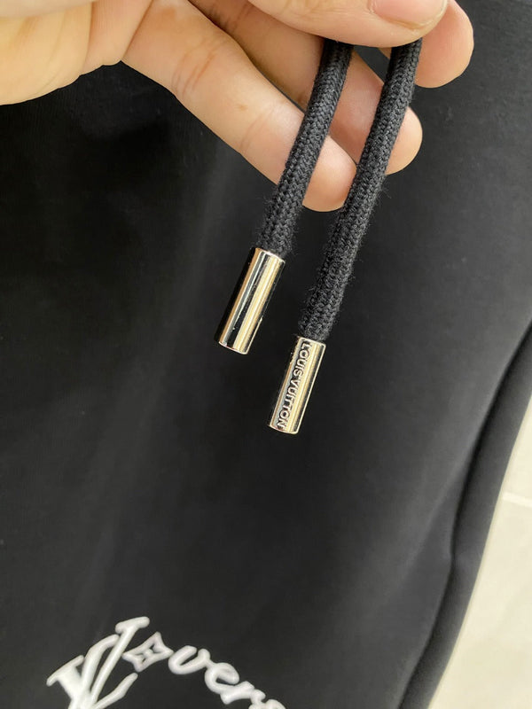 LV PANTALONCINI CASUAL IN COTONE ELASTICIZZATO NERO 239613