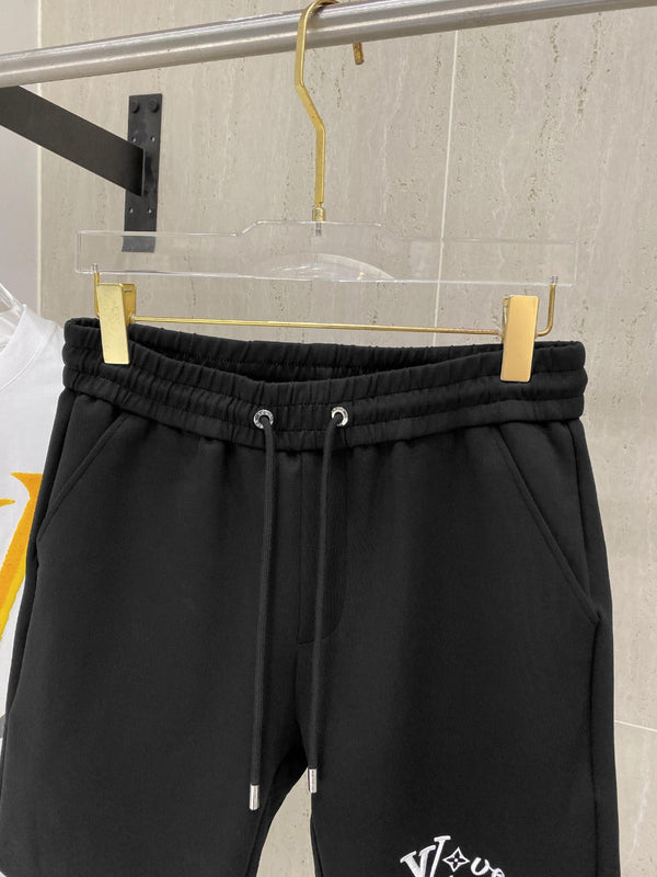 LV PANTALONCINI CASUAL IN COTONE ELASTICIZZATO NERO 239613