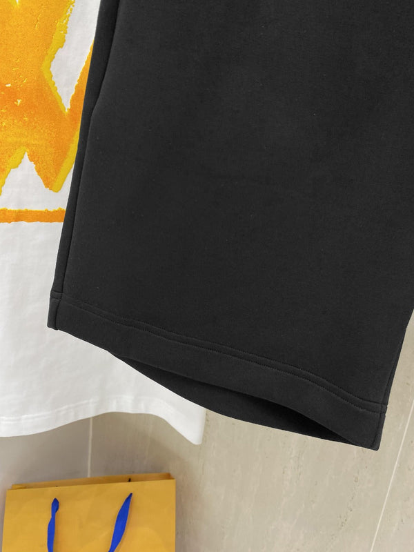 LV PANTALONCINI CASUAL IN COTONE ELASTICIZZATO NERO 239613