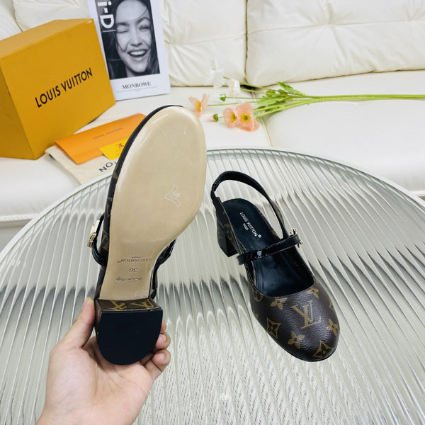 LV Slingback Dark Brown Lambskin