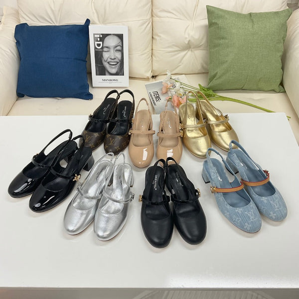 LV Slingback Dark Brown Lambskin