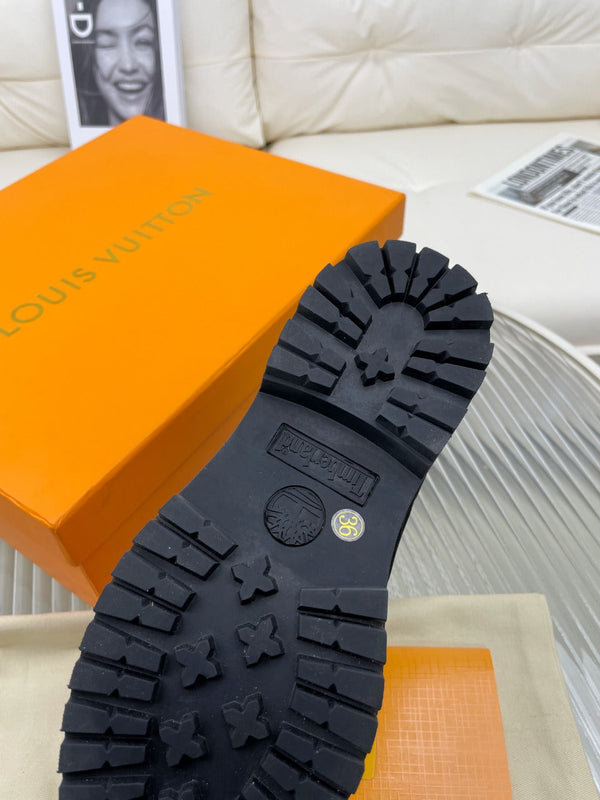 LV x Timberland 6-In Ankle Boot 50mm Black Monogram Nubuck Leather