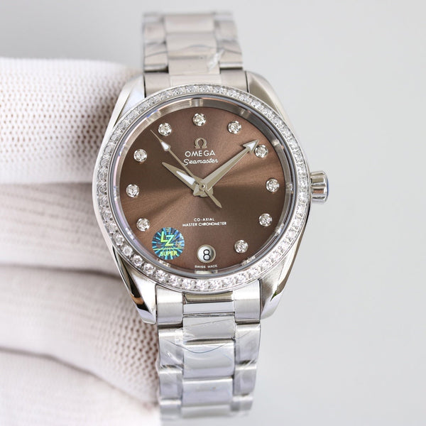AQUA TERRA 150M CO-AXIAL 34MM STAINLESS STEEL DIAMOND BEZEL