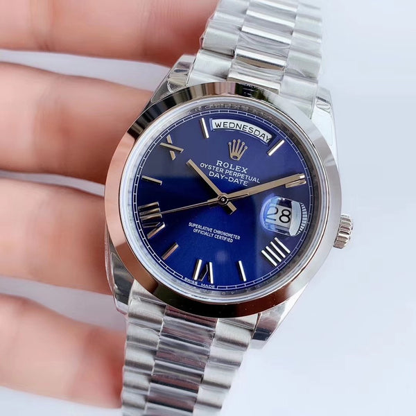 DAY-DATE 41MM STAINLESS STEEL BLUE DIAL