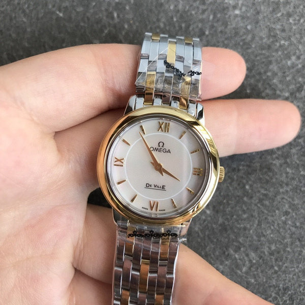 DEVILLE PRESTIGE 27MM QUARTZ GOLD STEEL MOP DIAL