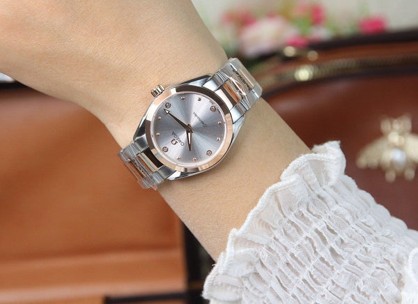 SEAMASTER QUARTZ 33MM QUADRANTE GRIGIO BICOLORE 