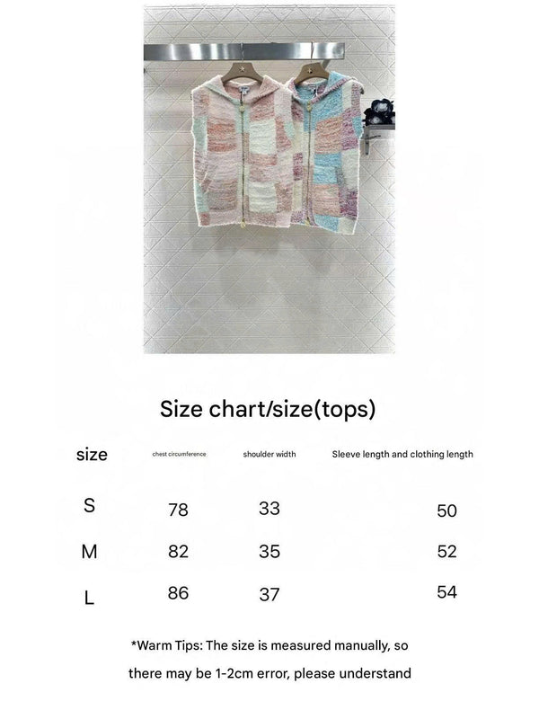 CC Sleeveless Knit Hoodie in Pink Cotton